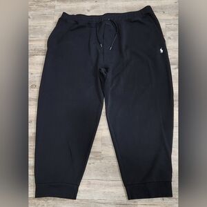 Polo Ralph Lauren Big and Tall Double Knit Jogger Sweatpants Black 3XB pony